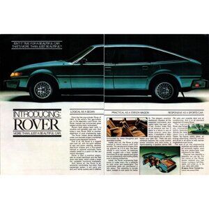 1980 Rover 3500 4 Door Hatchback 2 Page Vintage Print Ad British Import Wall Art